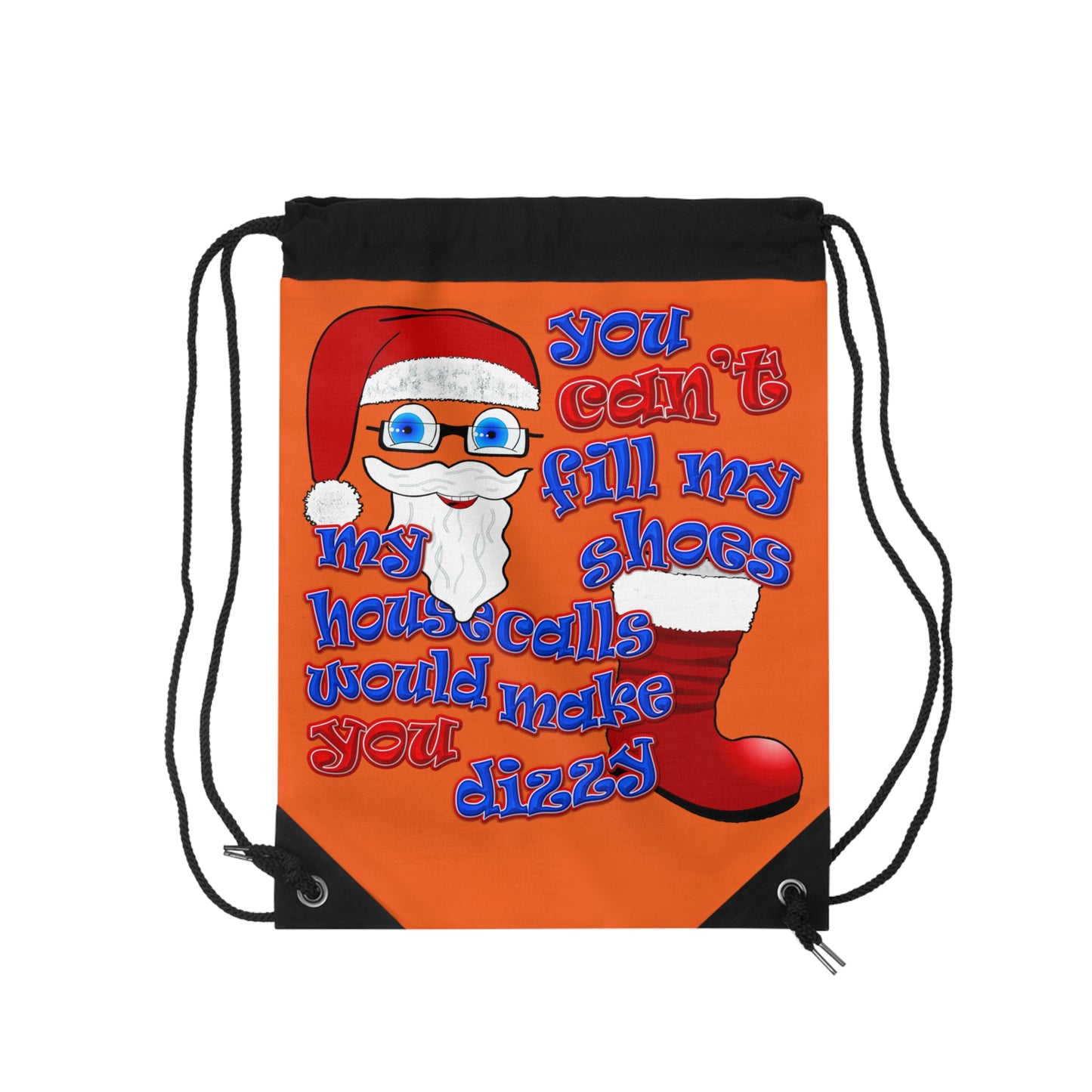 santa's shoes - Drawstring Bag (orange)
