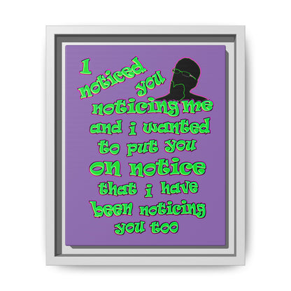 noticed you noticing - framed canvas art (light purple)