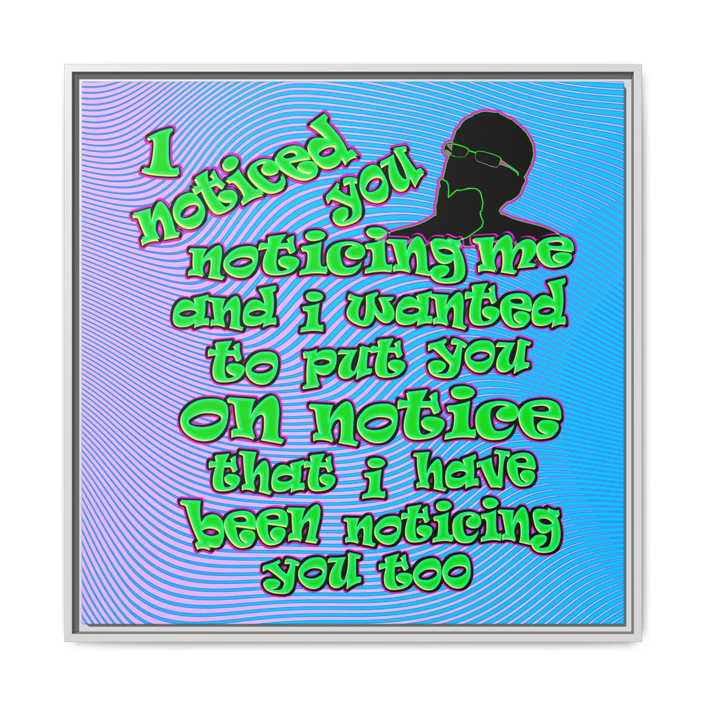 noticed you noticing - framed canvas art (light blue-purple wave)