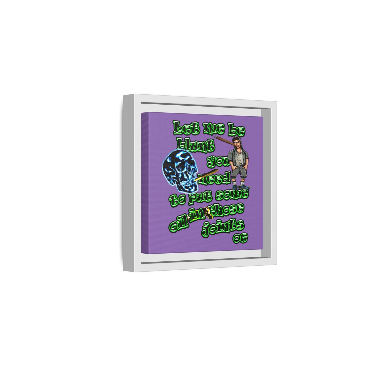 og - framed canvas art (light purple)