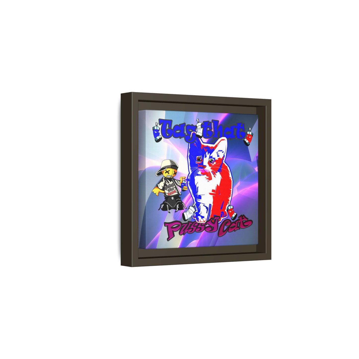 tag that - framed canvas art (grey-pink wave)