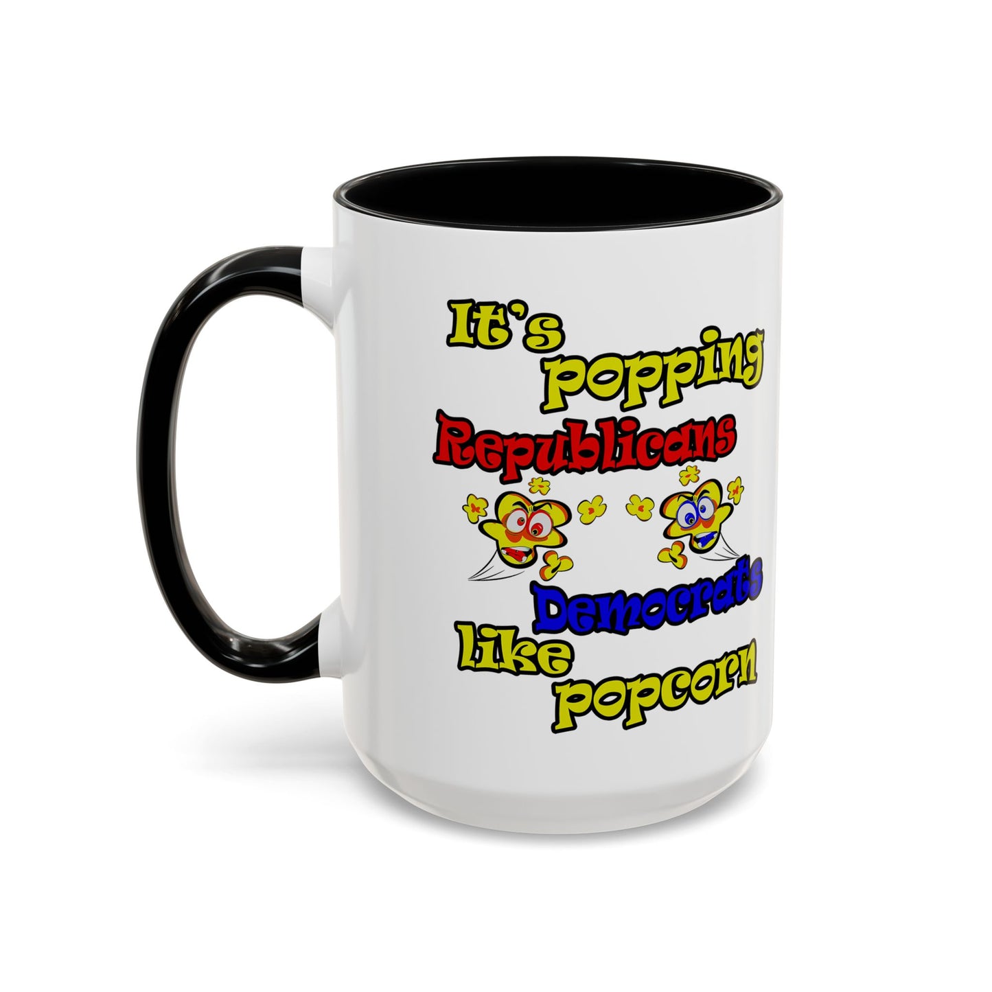 popping like popcorn - Accent Mug (white)