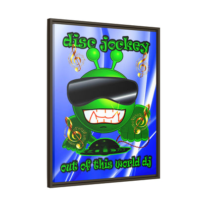 disc jockey - framed canvas art (blue-white wave)