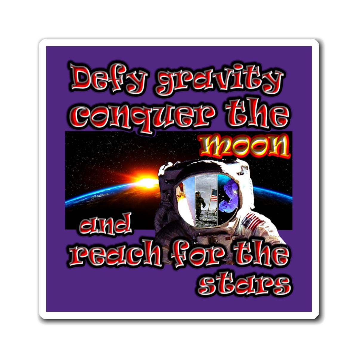 defy conquer reach - Magnets - (purple)