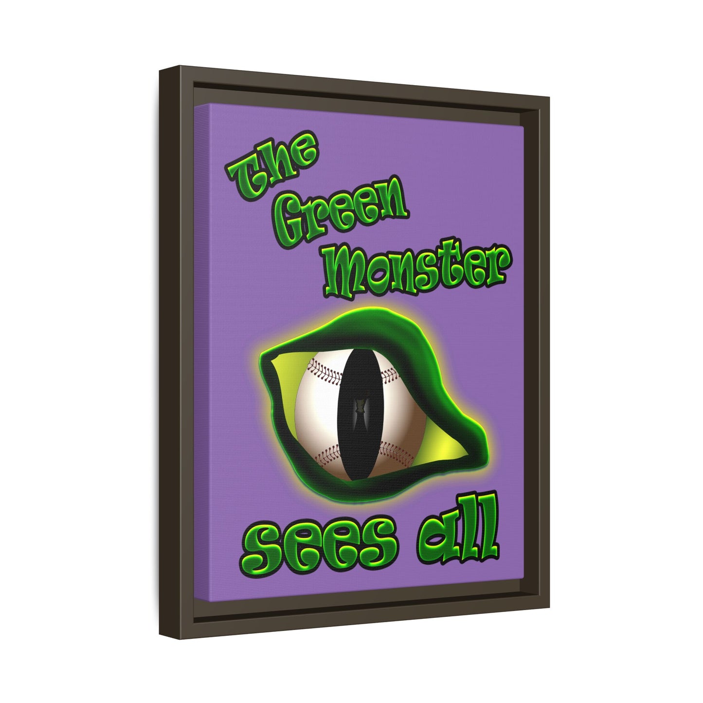 green monster - framed canvas art (light purple)
