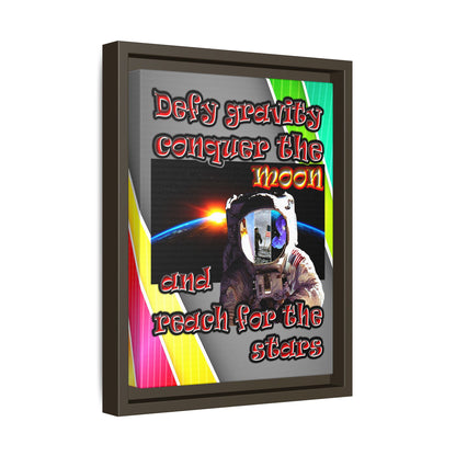 defy conquer reach - framed canvas art (rainbow split)
