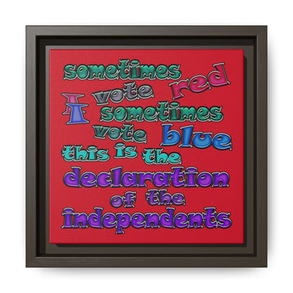 declaration of the independents - framed canvas art (dark red)