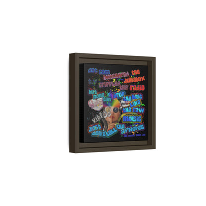 drop the beat - framed canvas art (black)