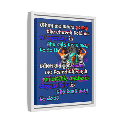 doggystyle - framed canvas art (dark blue)