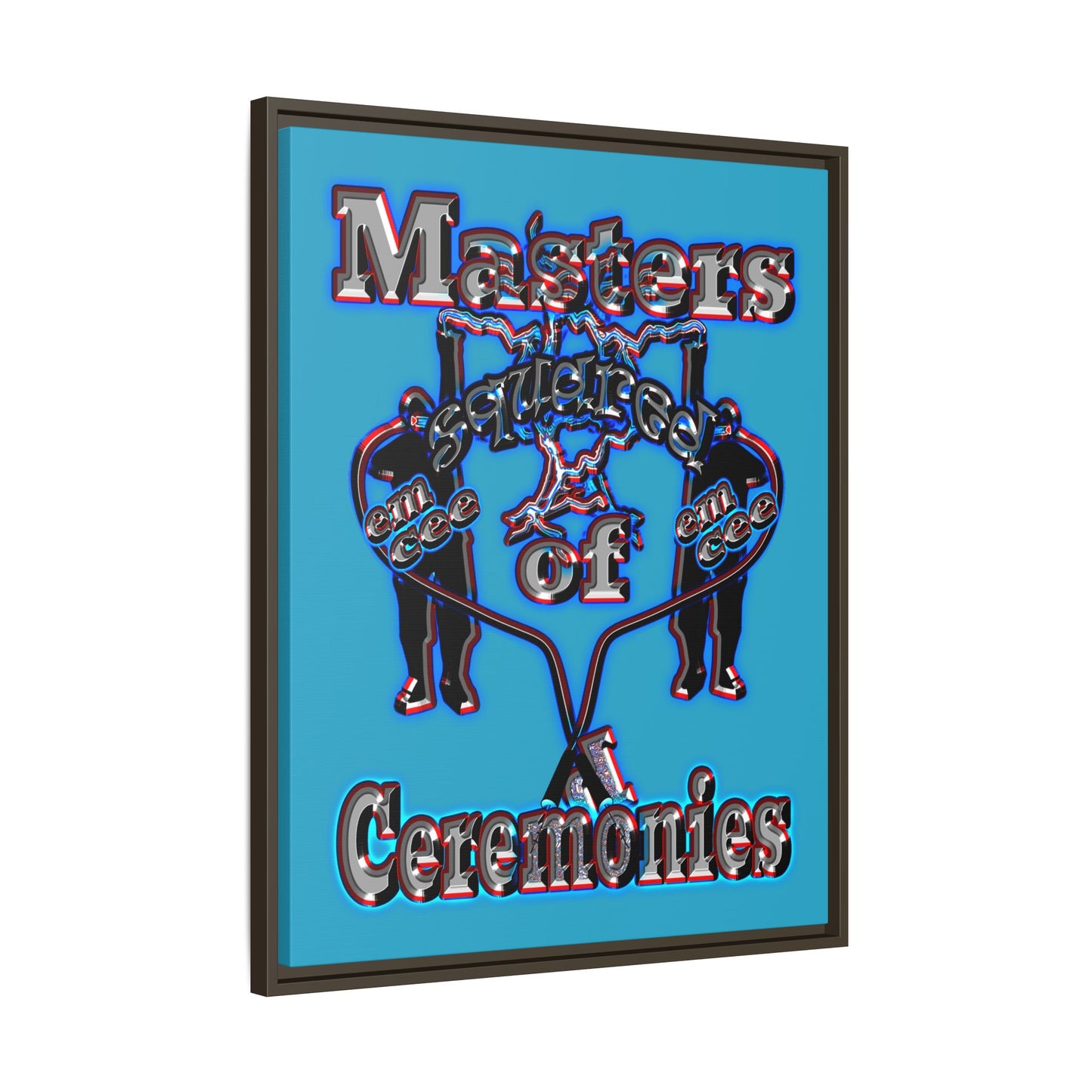 em cee squared - framed canvas art (turquoise)