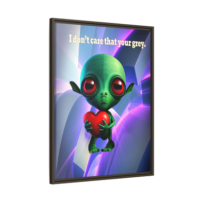 I don't care that your grey - framed canvas art (grey-pink wave)