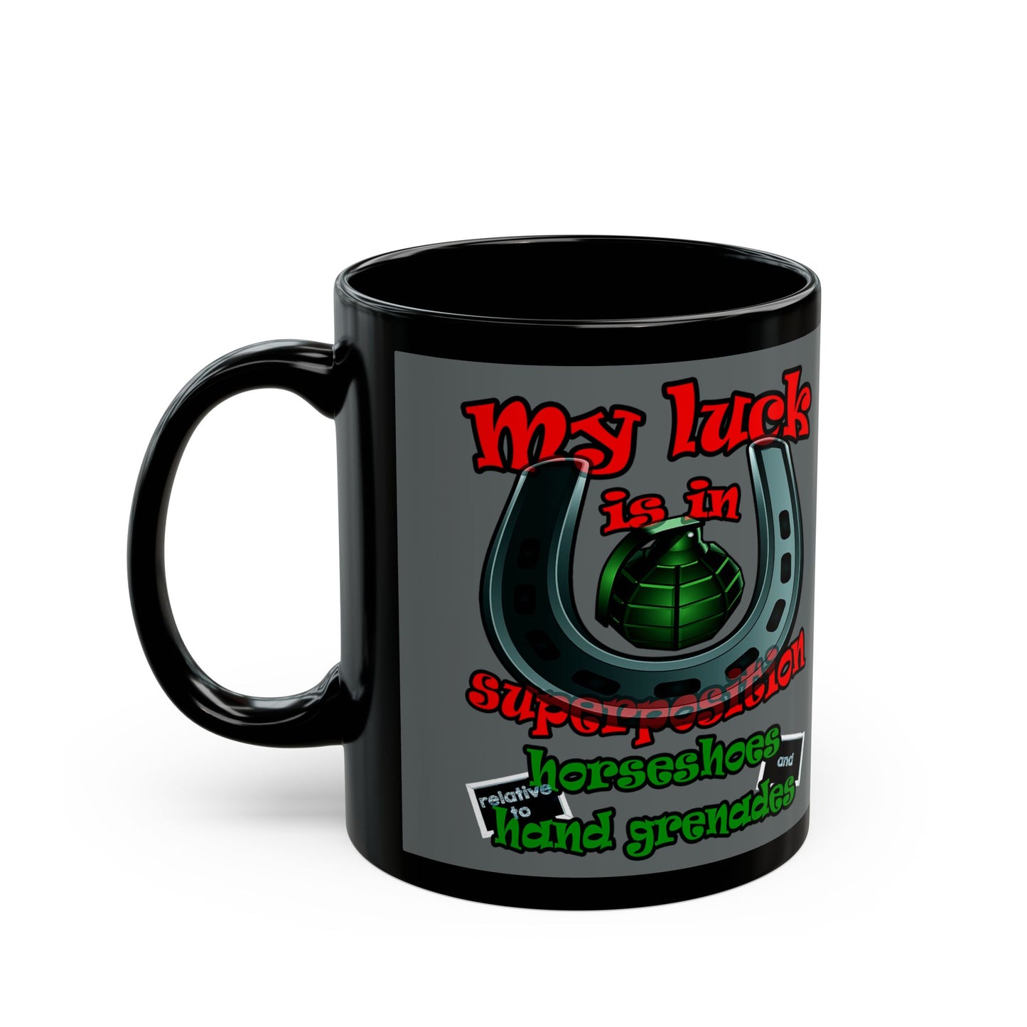 my luck - Black Mug (dark grey)