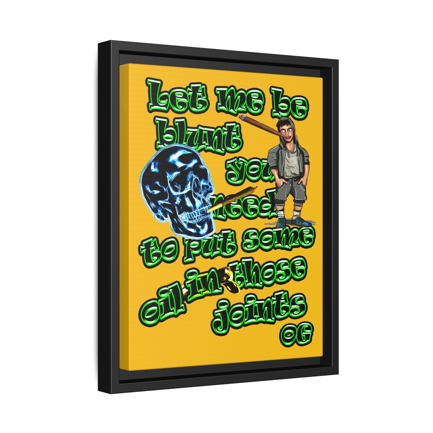 og - framed canvas art (yellow)