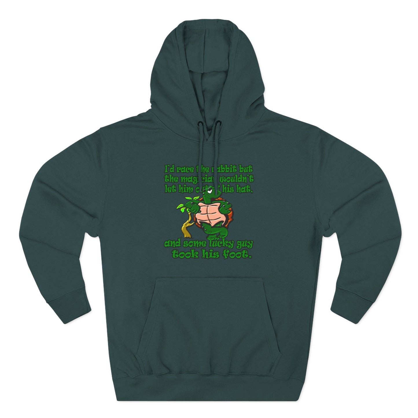 turtle race - Three-Panel Fleece Hoodie