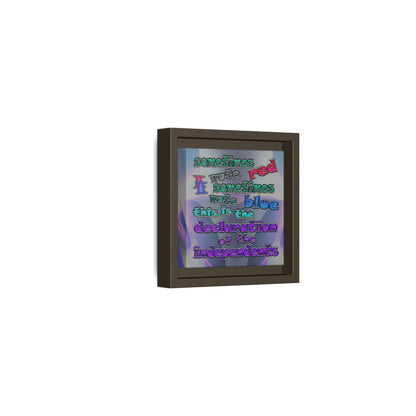 declaration of the independents - framed canvas art (grey-pink wave)