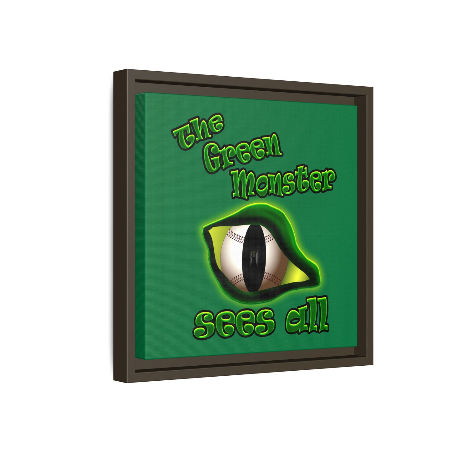 green monster - framed canvas art (dark green)