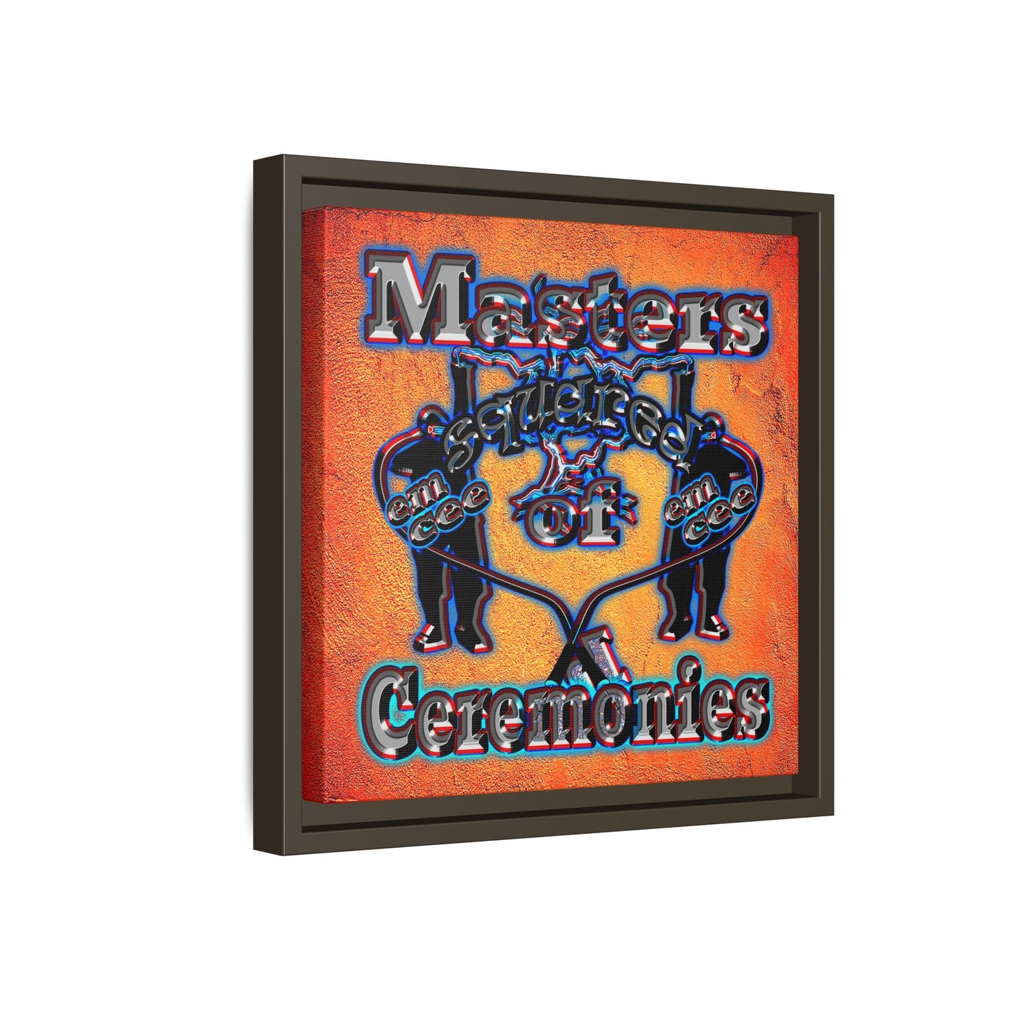 em cee squared - framed canvas art (burnt orange)