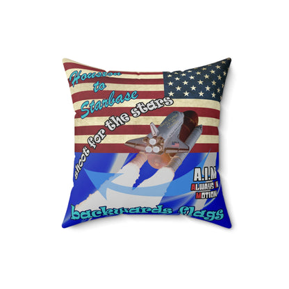 shoot for the stars - Spun Polyester Square Pillow - (blue-white wave)