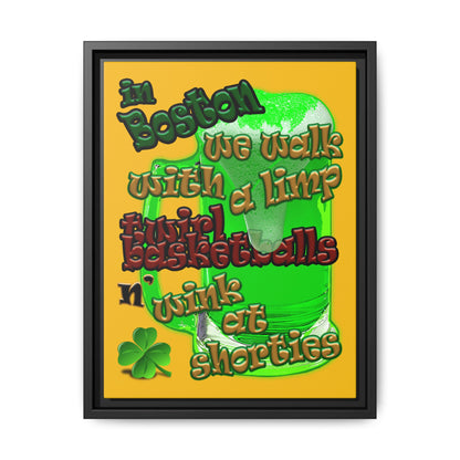 celtics logo - framed canvas art (yellow)