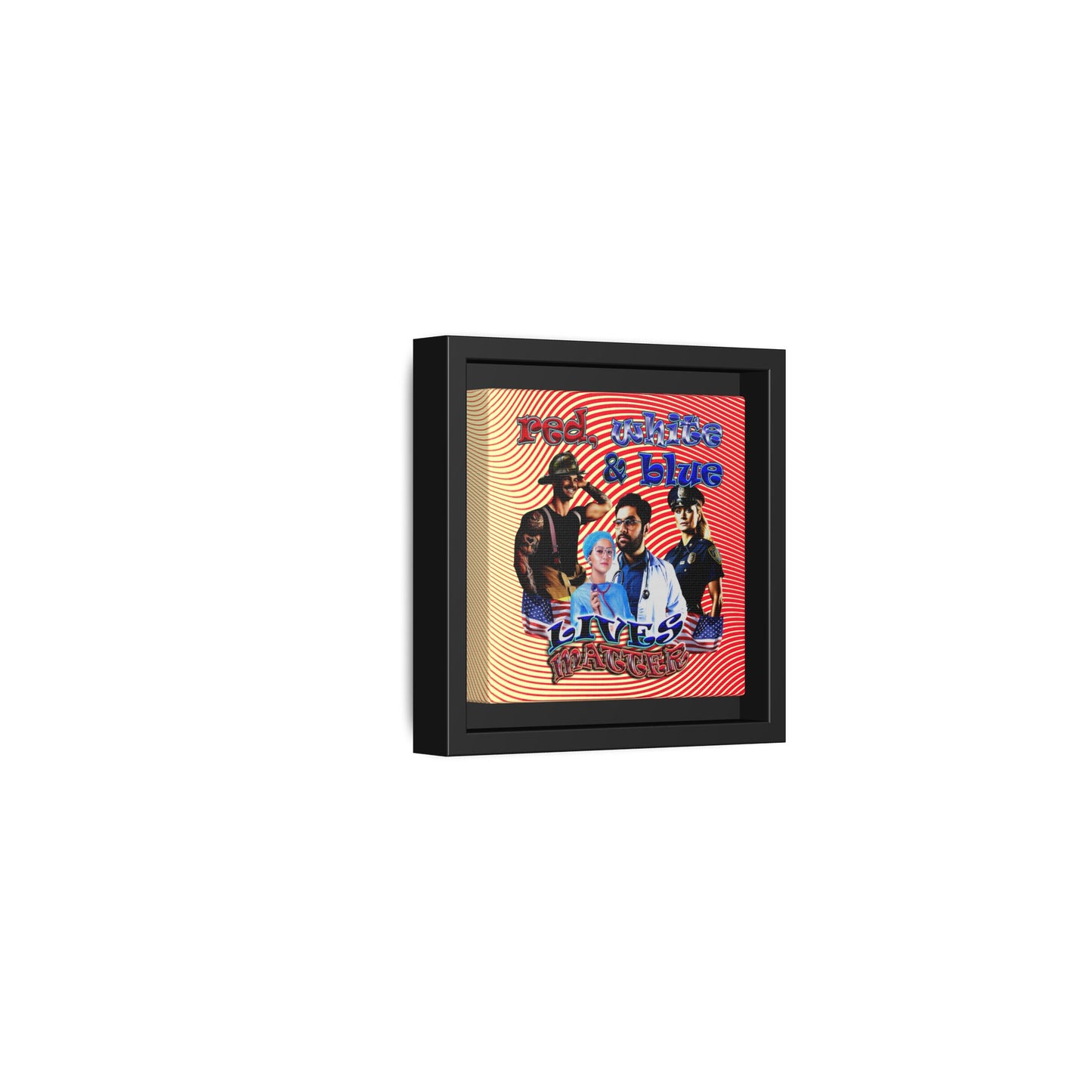 rw&b lives matter - framed canvas art (yellow-orange wave)