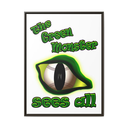 green monster - framed canvas art (white)
