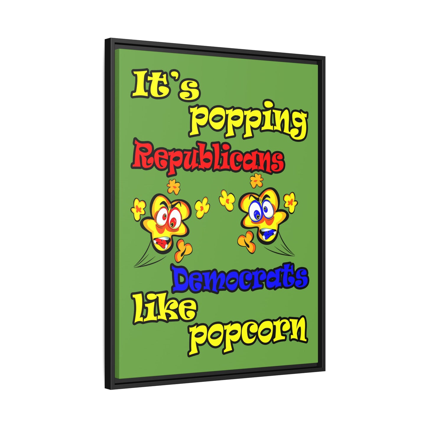 popping like popcorn - framed canvas art (green)