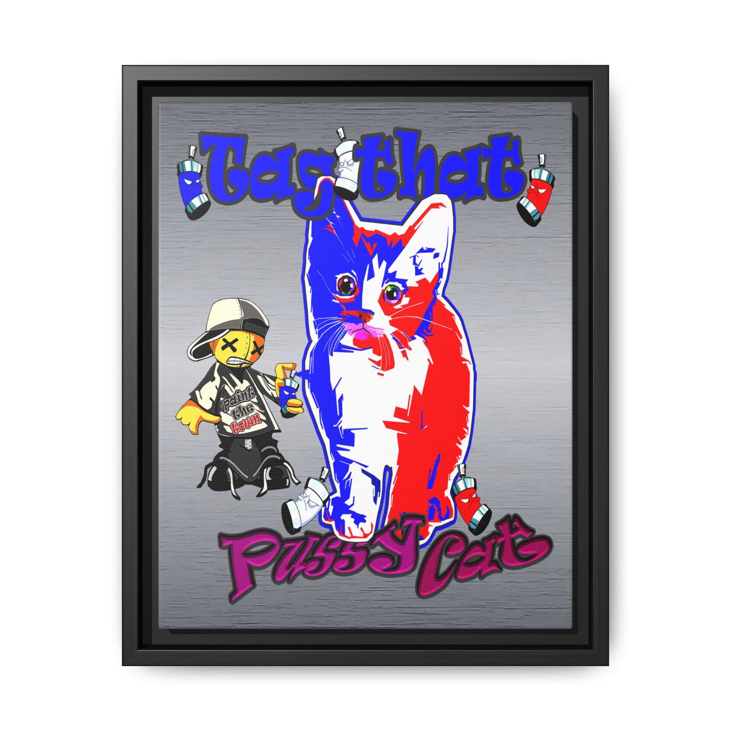 tag that - framed canvas art (brushed nickel)
