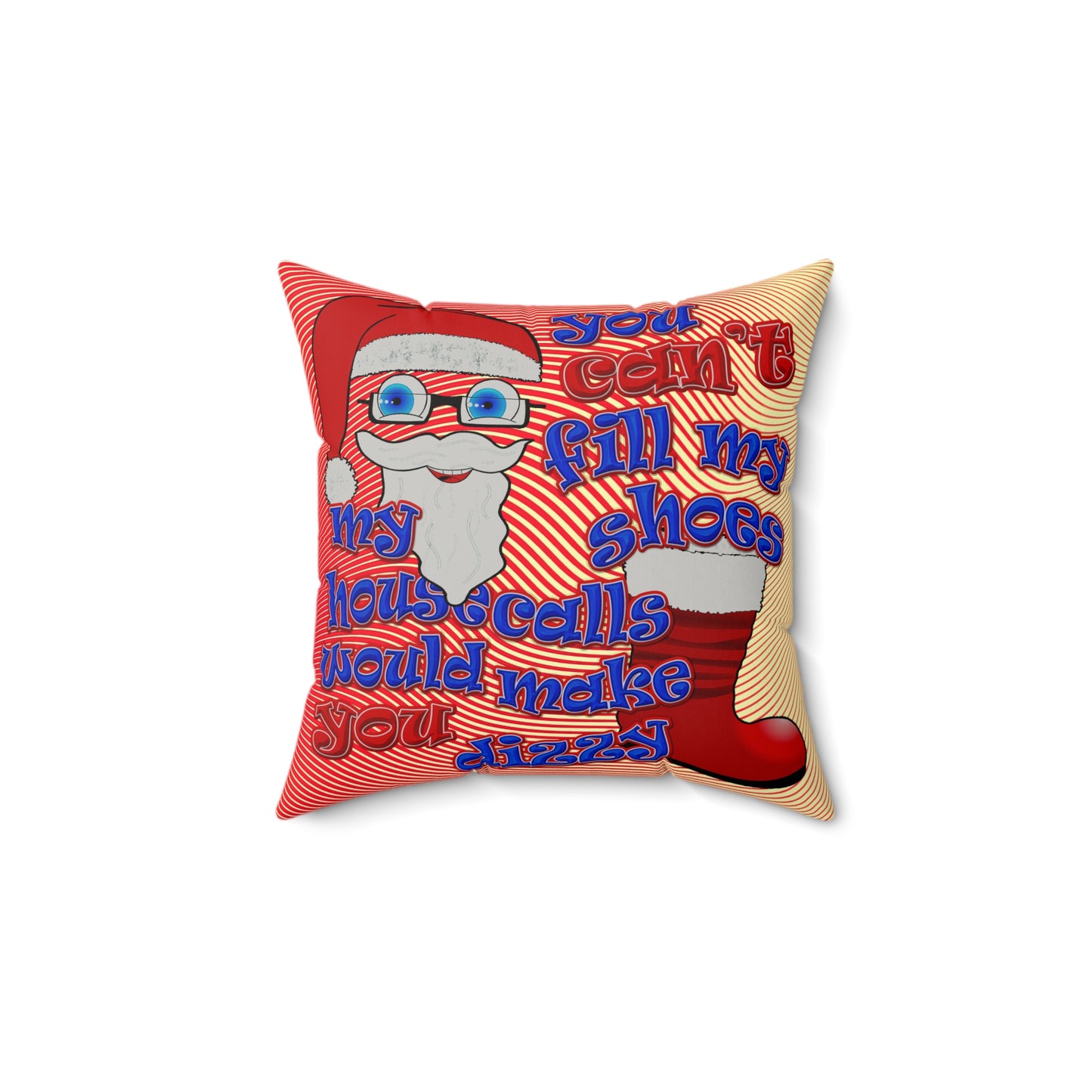santa's shoes - Faux Suede Square Pillow - (yellow-orange wave)