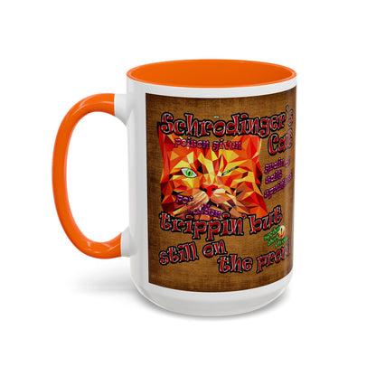schrodinger's cat - Accent Mug (brown papyrus)