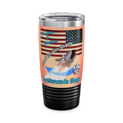 shoot for the stars - Ringneck Tumbler, 20oz (yellow-orange wave)