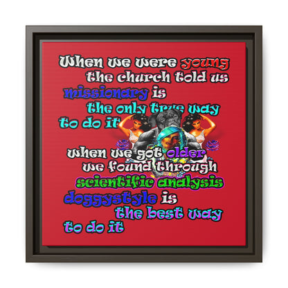 doggystyle - framed canvas art (dark red)