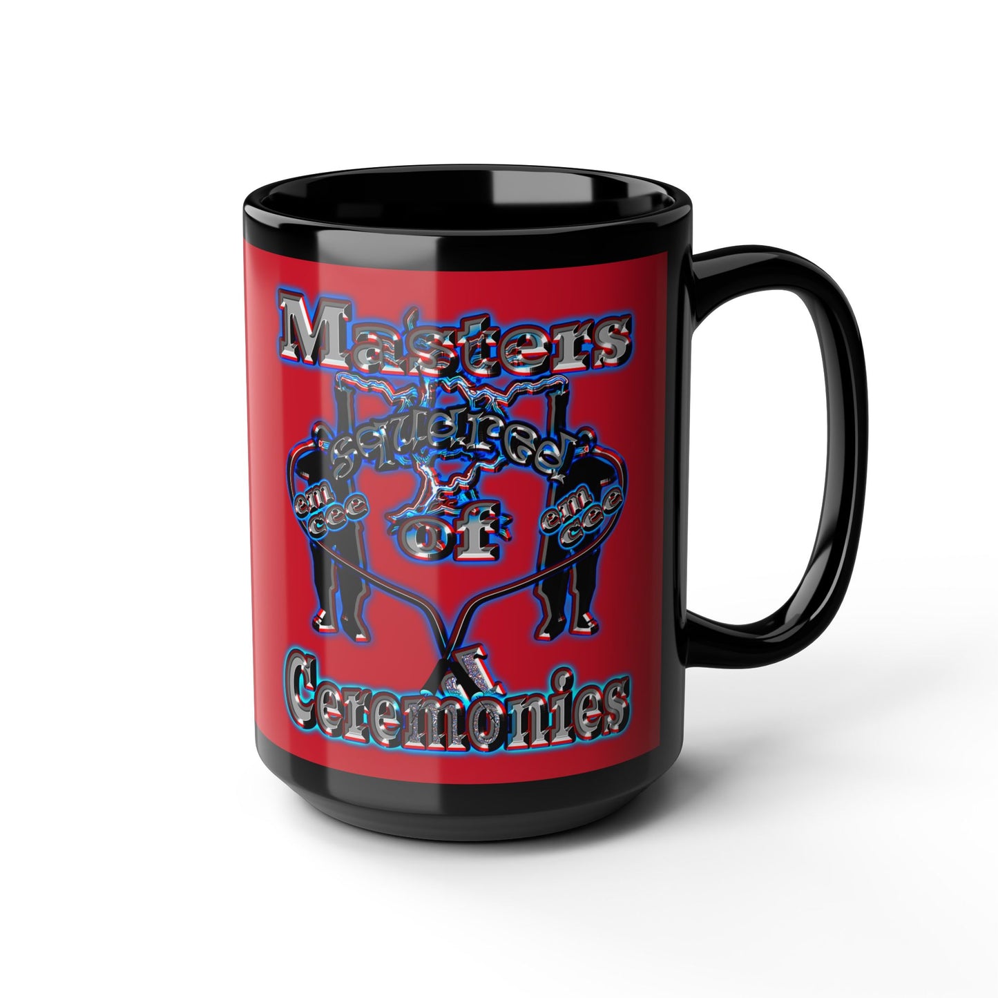 em cee squared - Black Mug (dark red)