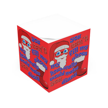 santa's shoes - note cube (red)