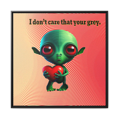 I don't care that your grey - framed canvas art (yellow-orange wave)