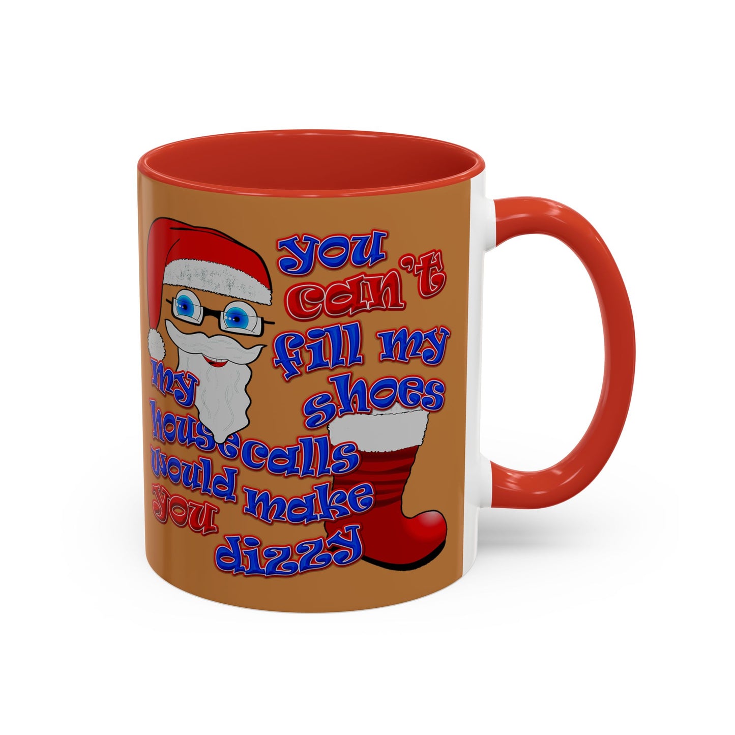 santa's shoes - Accent Mug (light brown)