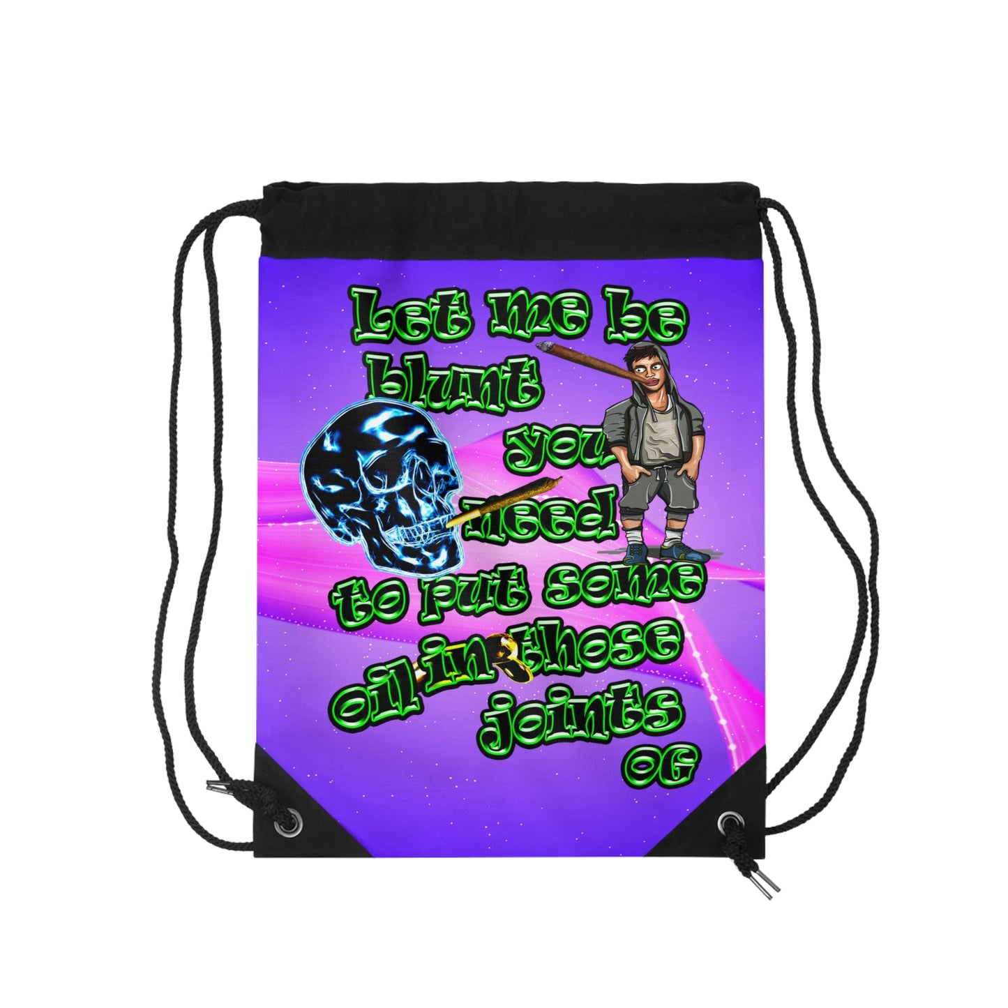 og - Drawstring Bag (purple-pink wave)