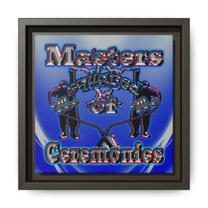 em cee squared - framed canvas art (blue-white wave)