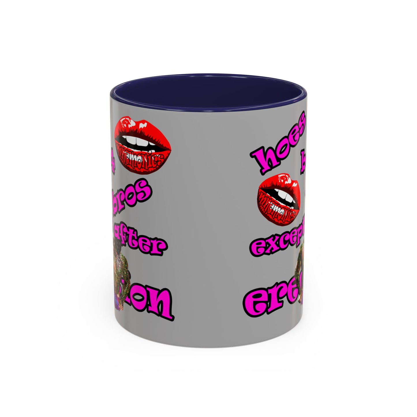 hoes b4 bros - Accent Mug (light grey)