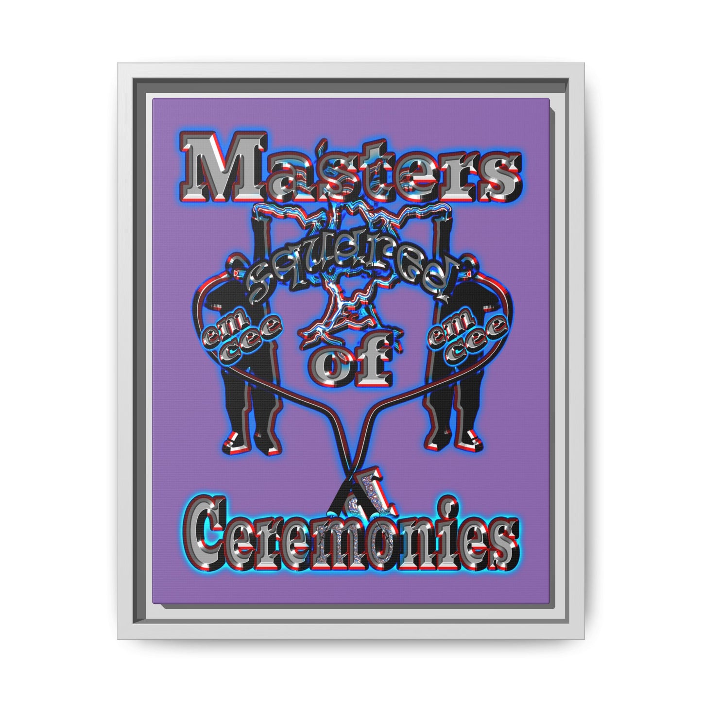 em cee squared - framed canvas art (light purple)