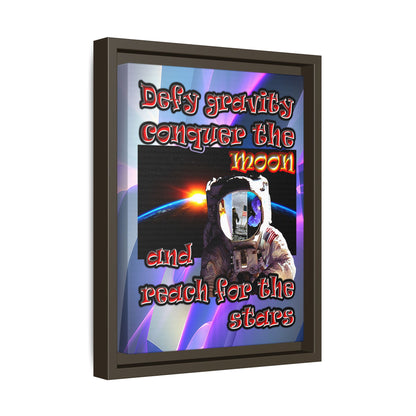 defy conquer reach - framed canvas art (grey-pink wave)