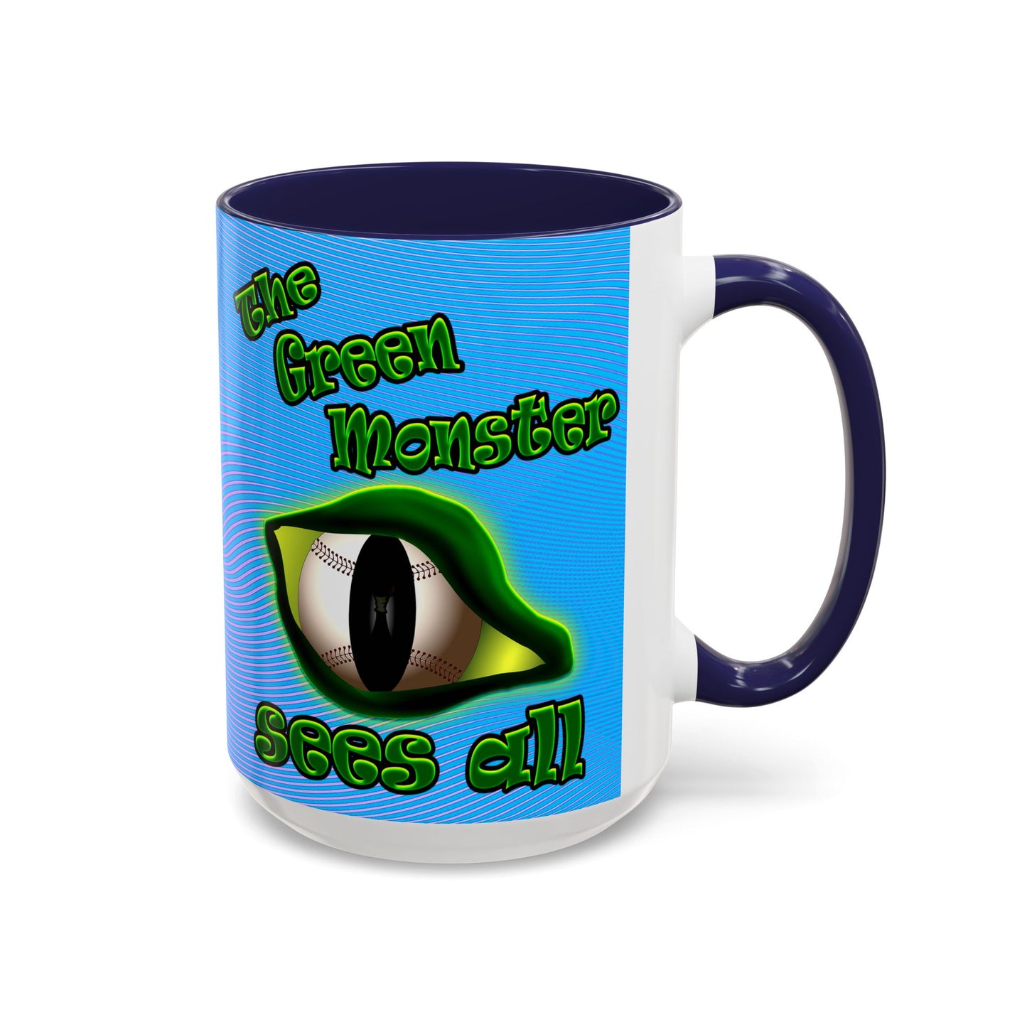 green monster - Accent Mug (light blue-purple wave)
