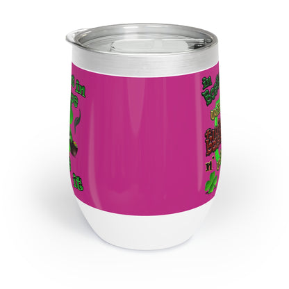 celtics logo - Chill Wine Tumbler (pink)