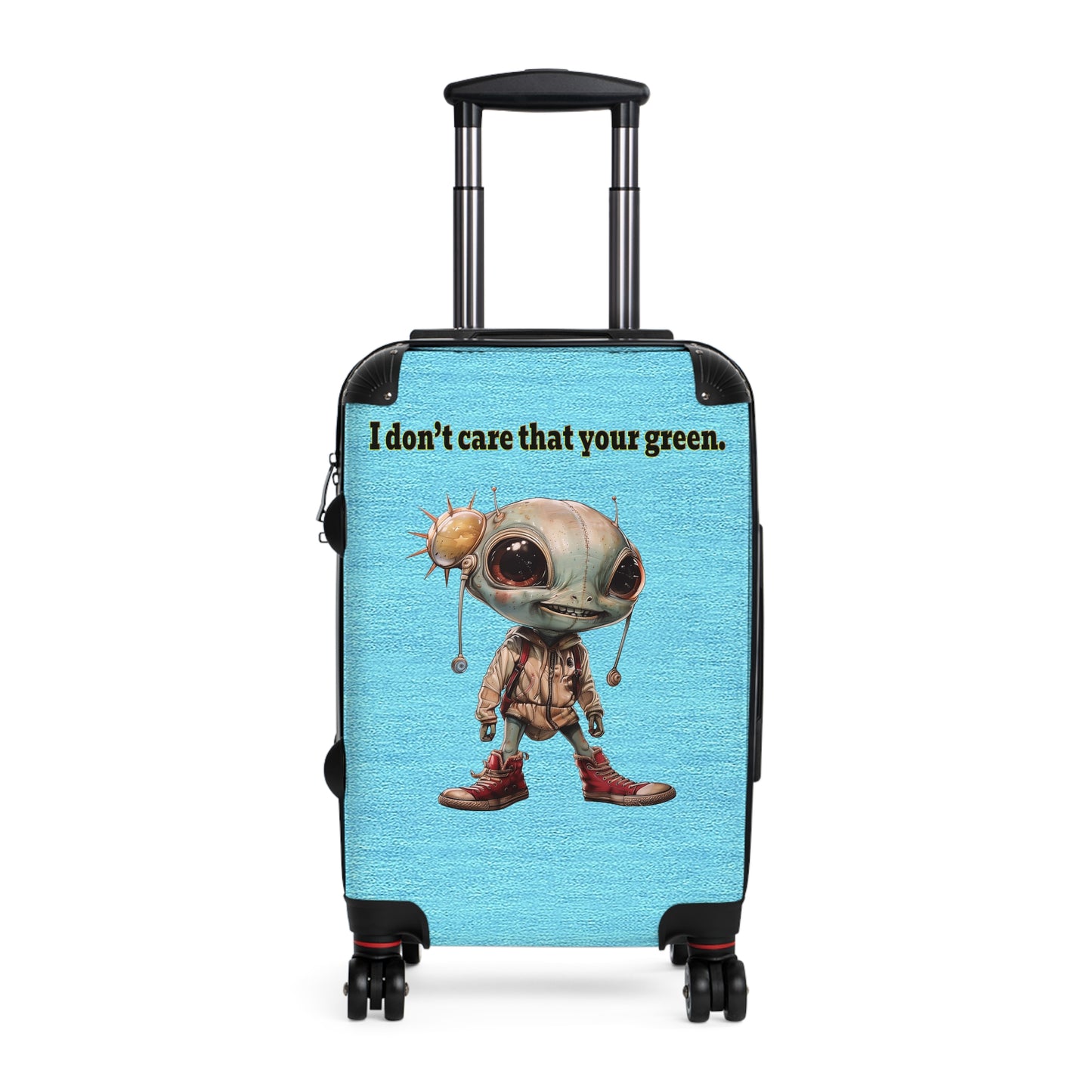 I don't care that your green - Suitcase (faded blue)