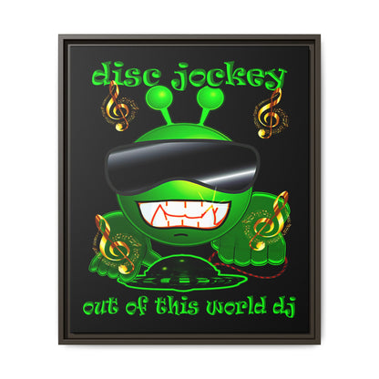 disc jockey - framed canvas art (black)
