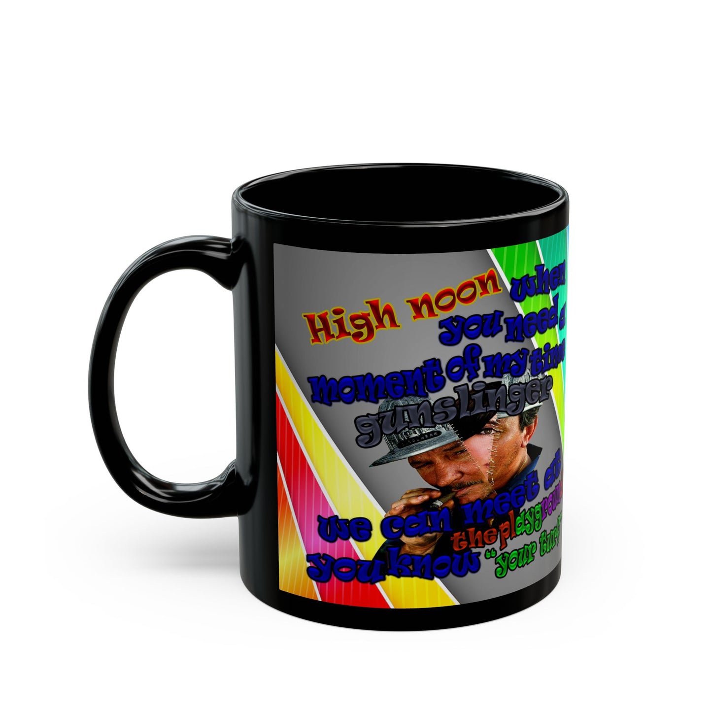high noon - Black Mug (rainbow split)