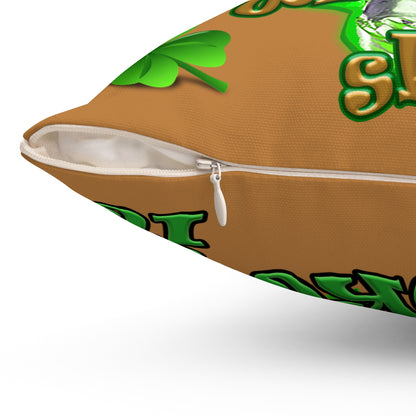 celtics logo - Spun Polyester Square Pillow - (light brown)