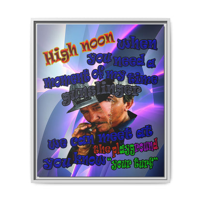 high noon - framed canvas art (grey-pink wave)