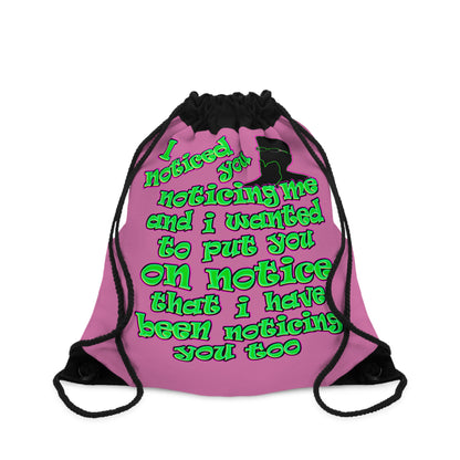noticed you noticing - Drawstring Bag (light pink)