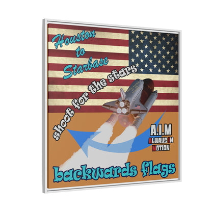 shoot for the stars - framed canvas art (light brown)