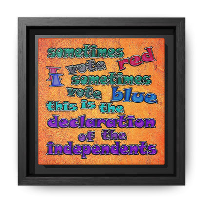 declaration of the independents - framed canvas art (burnt orange)